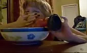 German hottie eating fresh shit