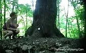 Pregnant babe pooping outdoor
