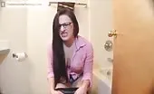 College teen shitting in toilet