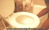 Ebony girl pooping
