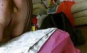 Smearing fresh shit on her tits and ass