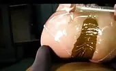 Emo girl pooping in pink plastic panties