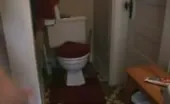 Wearing a red dress while pooping
