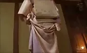 Hairy babe shits on her slave