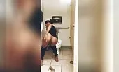 Close up of sexy babe shitting