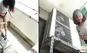 Shitting on balcony