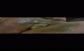 She smears poop on shaved pussy