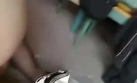 Feeding her chubby slave with a lot of shit