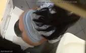 Spying on hairy babe shitting