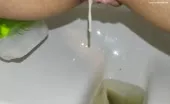 Close up of wife shitting