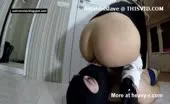 Milf did a real mess in white pants in public