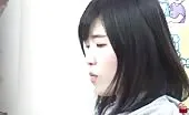 Dark haired teen masturbates with a lot of shit