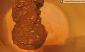 Fat girl pooping a lot