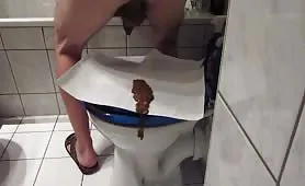 Brown shit in white panties