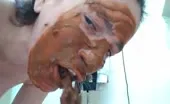 Rubbing poop on entire body