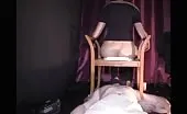 Using homemade toilet to feed slave