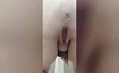 Brown turd stuck in sexy ass
