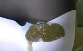 Natural brunette pooping a lot