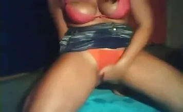 Busty woman shits
