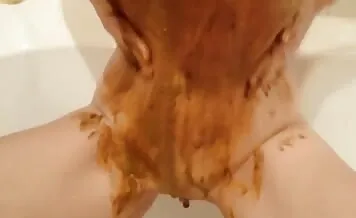 Woman covered in shit
