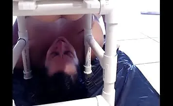 Woman Shits on Toilet Chair