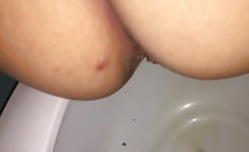 Asian Girl Pooping Closeup