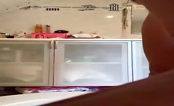 Lady treats her slave to an open sandwich